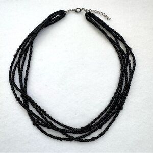 Beautiful Multi-Strand Black Beaded Necklace. From 2019. Excellent Condition.